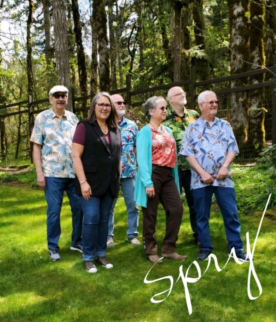 Decorative Image of 6 people standing on a lawn